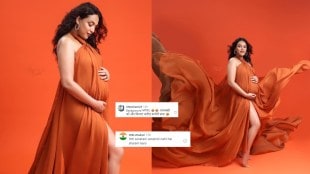swara bhaskar maternity photoshoot in bold orange dress netizens comments
