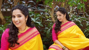 Madhurani Gokhale Prabhulkar Yellow Saree