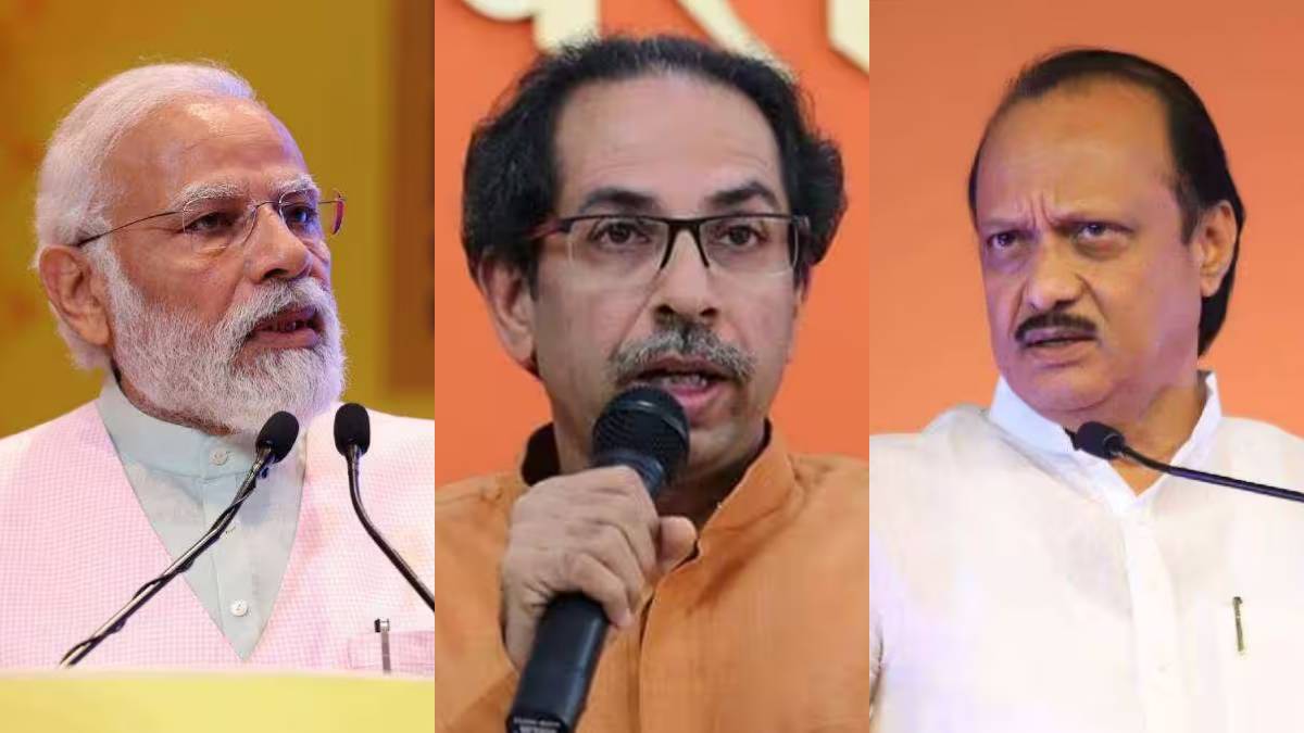 Narendra Modi Uddhav Thackeray Ajit Pawar