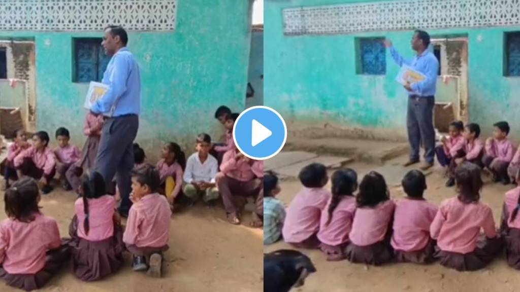Child Not Come School Jhansi Teacher Reached Home Along With Students Video Viral
