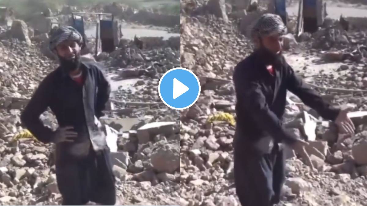 afghanistan earthquake man crying over 14 family member trapped under rubble video viral