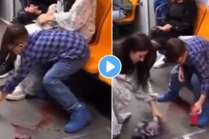 पालकांचे संस्कार मुलांना घडवतात! मेट्रोत सांडलेलं कोल्ड ड्रिंक केलं स्वच्छ… Video पाहून आईचं कराल कौतुक Mother cleaned the spilled cold drink in the metro
