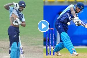 Tilak Verma's celebration after scoring a half century celebration