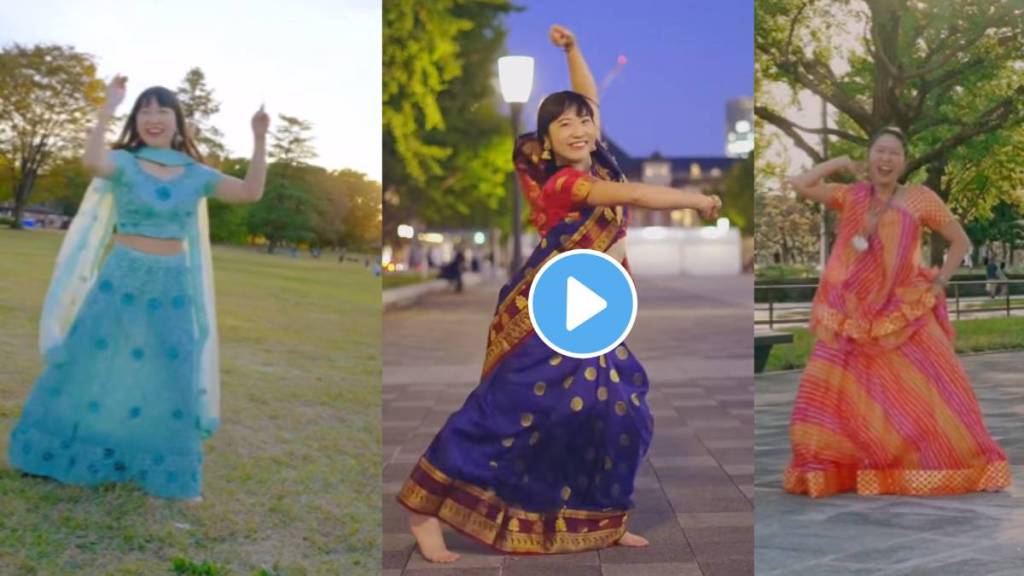 Japanese girl accepted Navratri challenge performed Dandiya and Garba for nine days