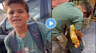 A nine-year-old boy is seen expressing his grief in front of a woman by demanding chapati flour