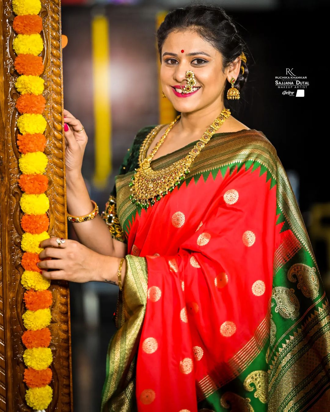 Marathi Actress Shardiya Navratri 2023 Red Colour