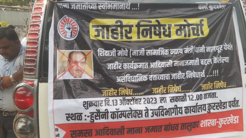 Gadchiroli Mana Community, Protest, Congress Leader Shivajirao Moghe, Former Minister Shivajirao Moghe Controversial Statement