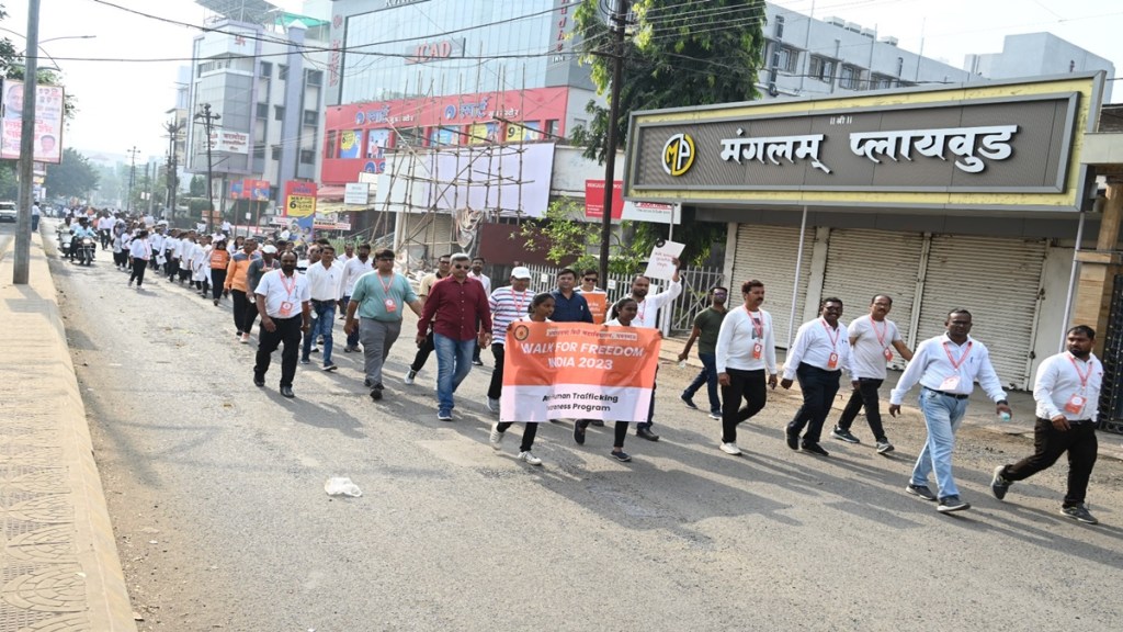 yavatmal district court, walk for freedom rally, human trafficking and slavery, walk for freedom rally in yavatmal