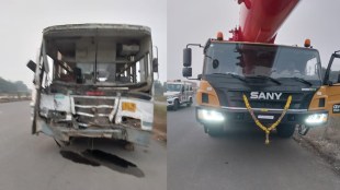accident at dapchari check point, bus crane accident