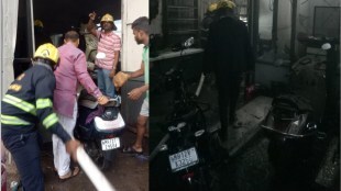 pune tvs showroom fire, fire breaks out in tvs showroom, 25 bikes gutted in pune