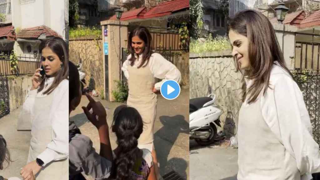 genelia deshmukh gets surrounded with little kids on the street