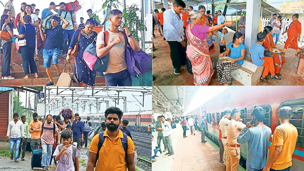 konkan railway schedule disrupted 12 trains cancelled due to goods train derails