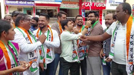 celebration in pimpri chinchwad after ajit pawar become guardian minister