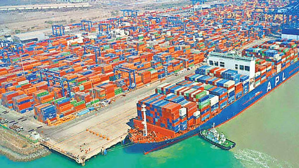 adani port every 500 km of coastline these handle 24 percent of all cargo govt share dips