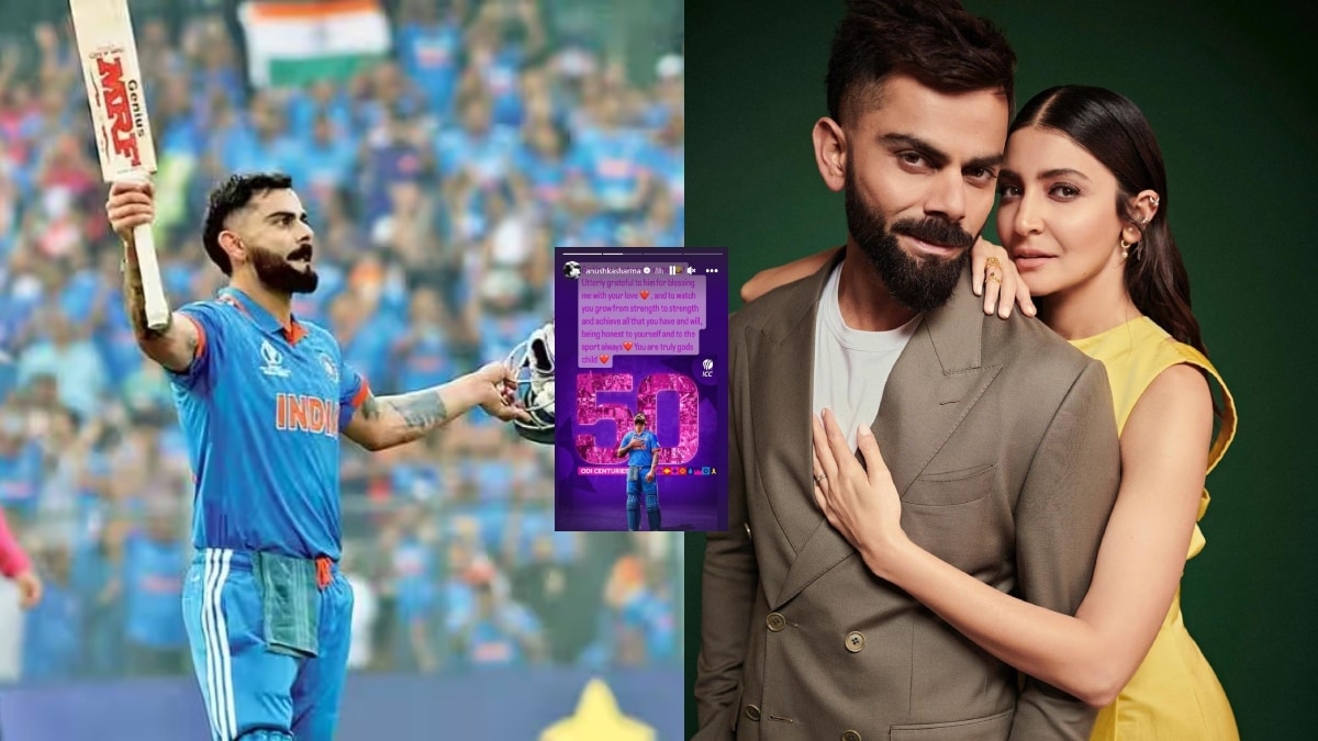 Anushka Sharma post for Virat Kohli on his 50th One Day century calls him god child
