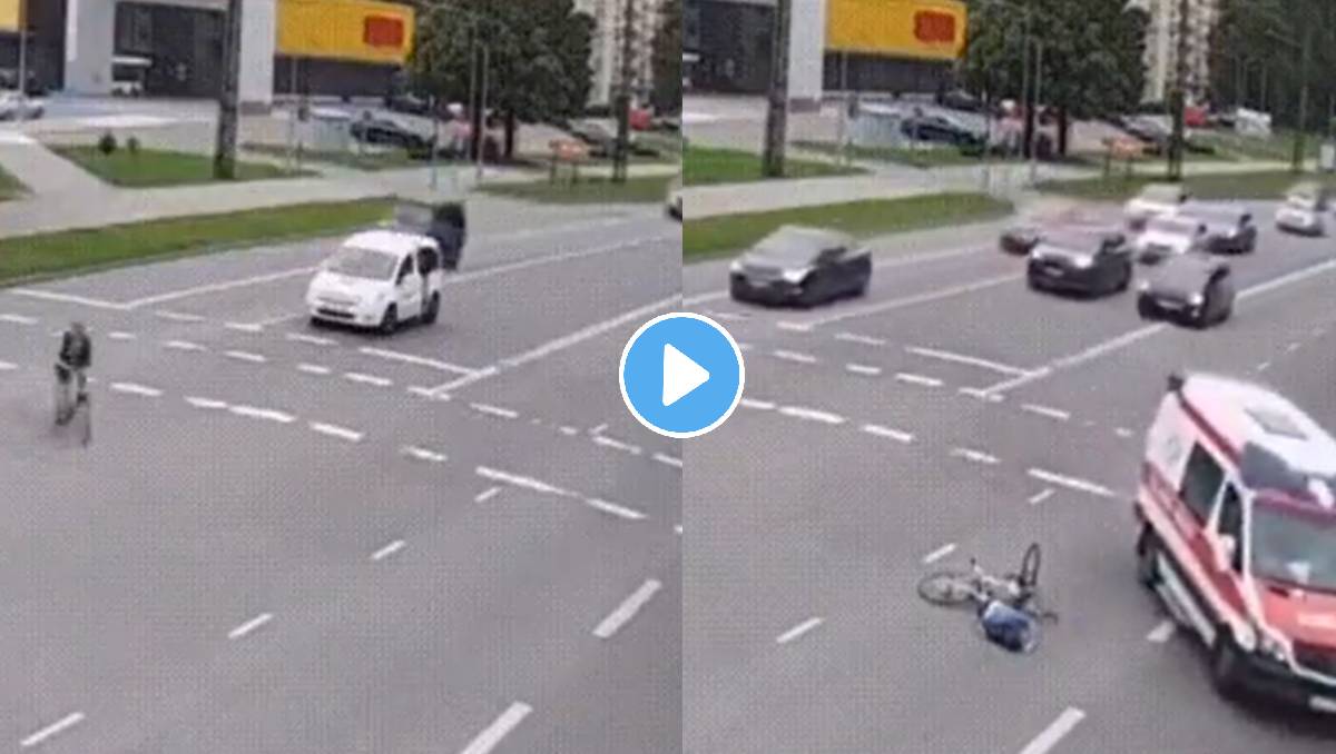 Ambulance reached before accident video viral on social media quick emergency service