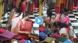 women theft stole saree from showroom all seen captured in cctv video viral on social media