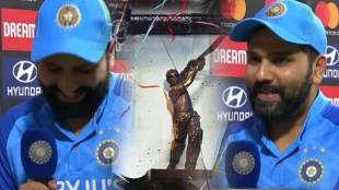 Rohit Sharma Funny Reaction on Sachin Tendulkar Statue At Wankhede Before IND vs SL Today Match Scores Highlights