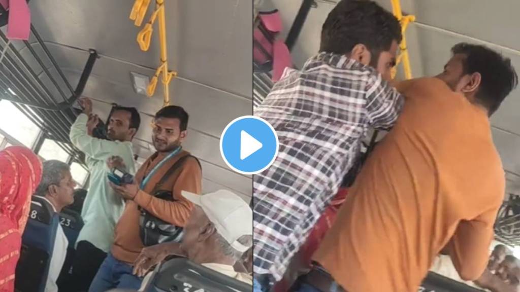 Conductor and passenger clash over ticket in DTC bus One grabbed the collar Then other one punched his face