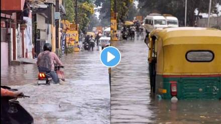 heavy rainfall leads to severe traffic in benaluru viral video