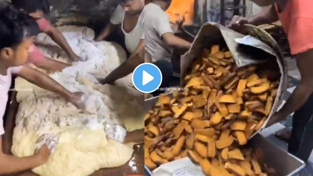 Making Rusk toasts in the factory Railway Officer shared the Viral video
