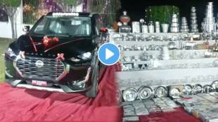 Watch family gifted suv car and 100 more items to groom side as dowry video went viral