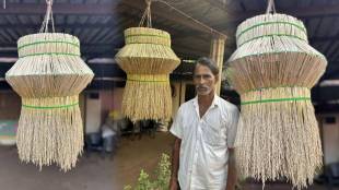 Diwali 2023 eco friendly akash kandil kokani old man making co friendly akash kandil photo viral