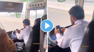 bus driver uses mobile phones left the streeing whiles driving video goes viral