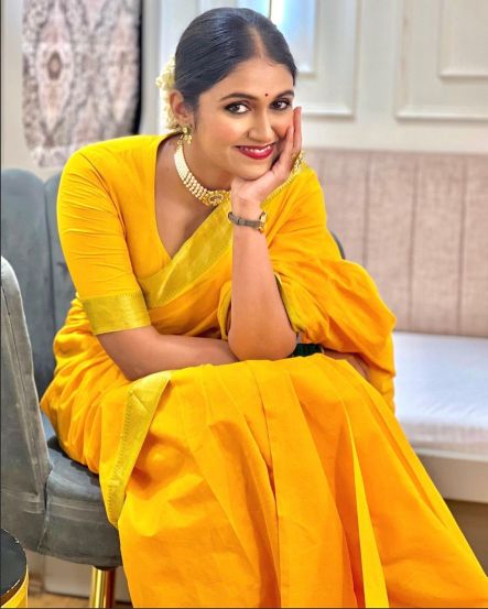 Rinku Rajguru Orange Paithani Saree