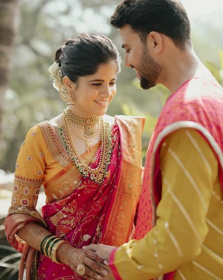 Amruta Deshmukh Prasad Jawade Marriage traditional look