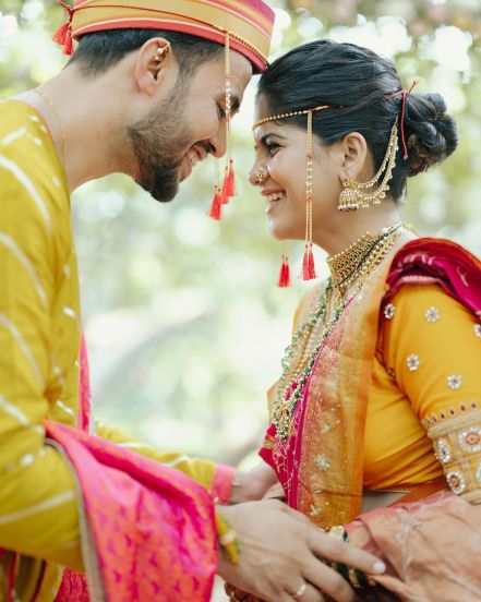Amruta Deshmukh Prasad Jawade Marriage traditional look
