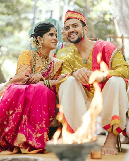 Amruta Deshmukh Prasad Jawade Marriage traditional look