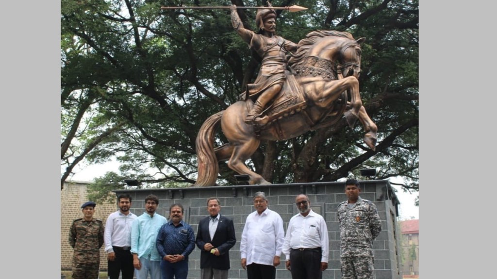 statue of bajirao peshwa inauguration by amit shah, statue of bajirao peshwa at national defence academy pune