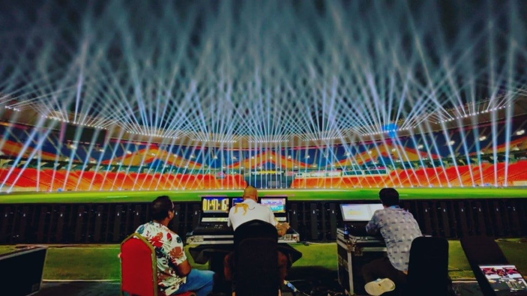 kolhapur laser show, icc world cup final, laser show at final match
