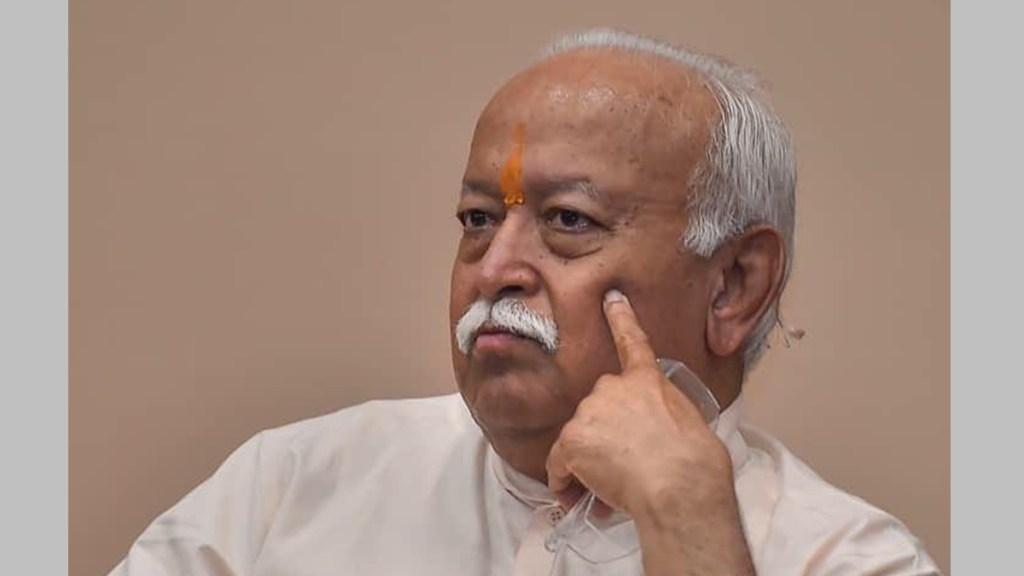 mohan bhagwat, mohan bhagwat at shegaon, mohan bhagwat at mahur, mohan bhagwat mahur temple