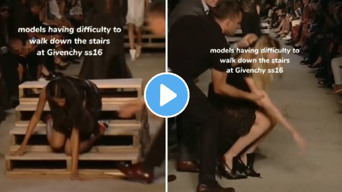 models fell on runway in fashion show video went viral on social media