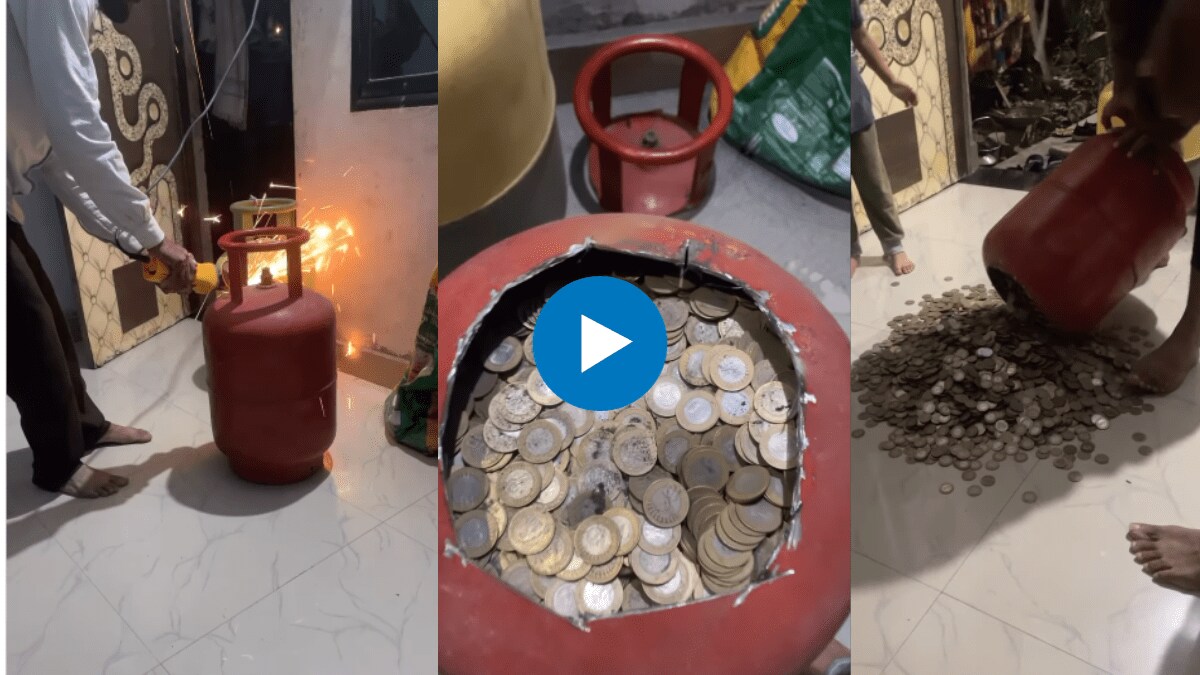 Gas Cylinder as Coin Storage Bank Video Viral of Cutting cylinder with cutter