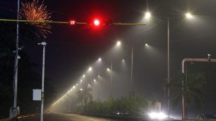 Pollution on Diwali night. (Express Photo by Amit Chakravarty)