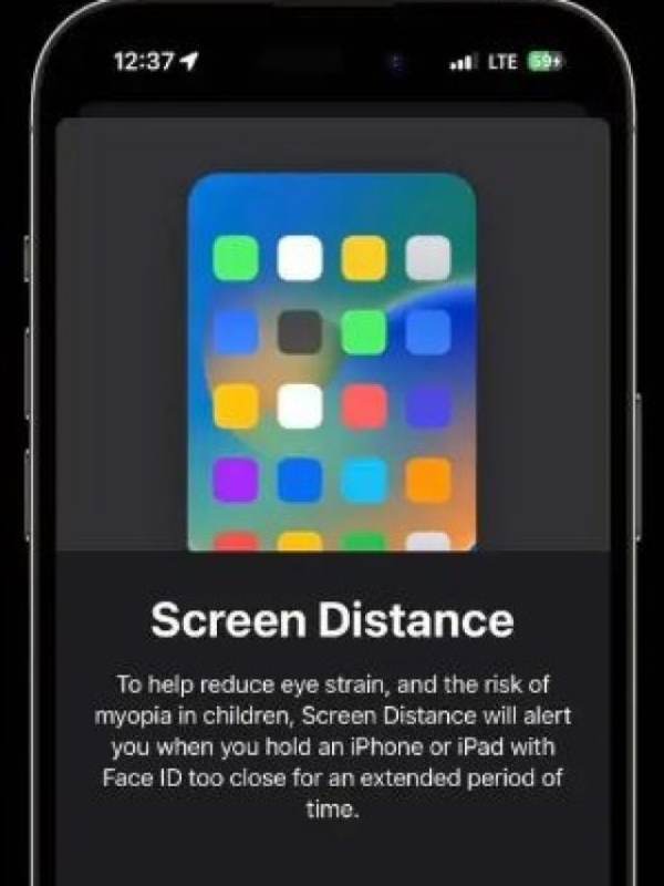 iPhone screen distance