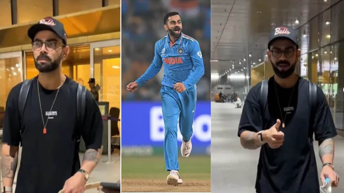 Match against Netherlands ended Virat Kohli reached Mumbai alone the video from the airport went viral