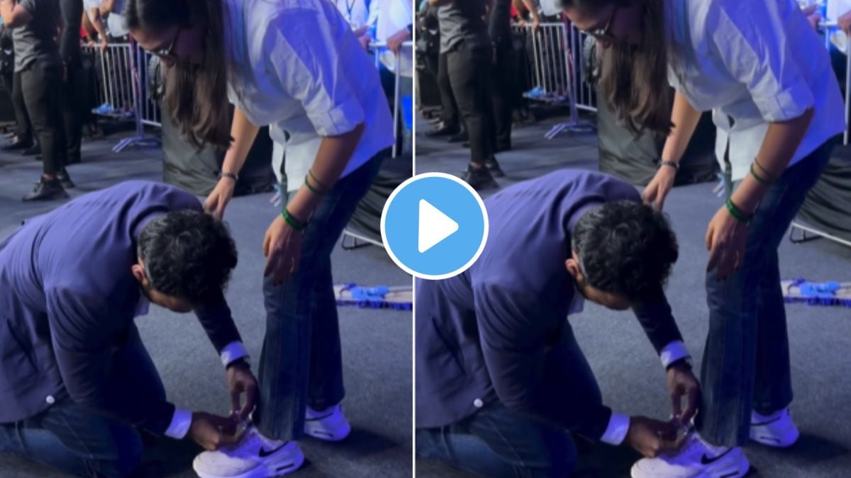 husband tie lace of shoes of his wife video goes viral husband wife relation