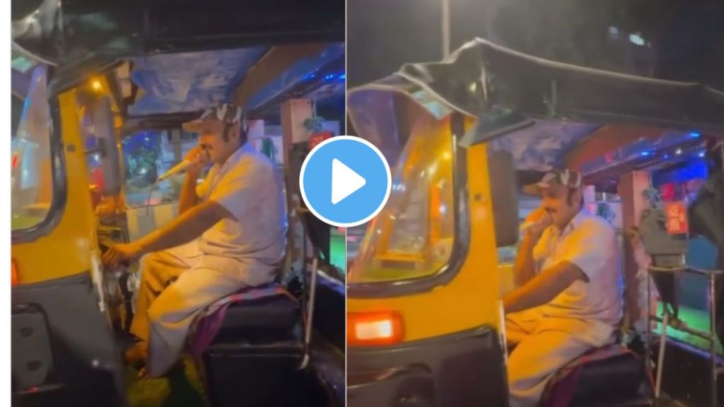 a driver sing a bollywood song in moving auto rickshaw mumbai