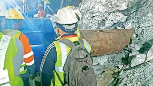Uttarakhand Tunnel Collapse powerful machine use for excavation to release labour