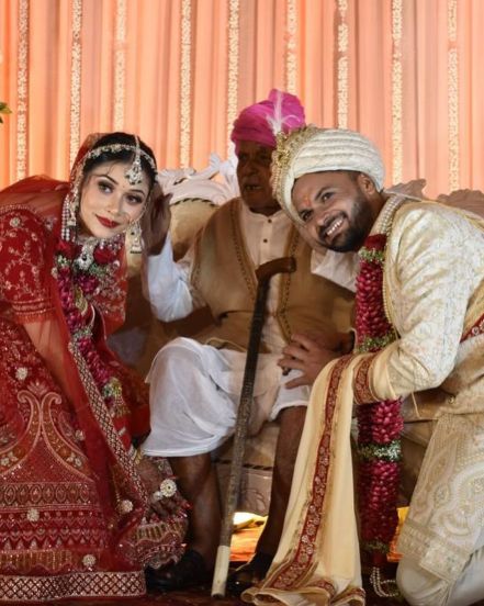 Indian fast bowler Mukesh Kumar's wedding photos
