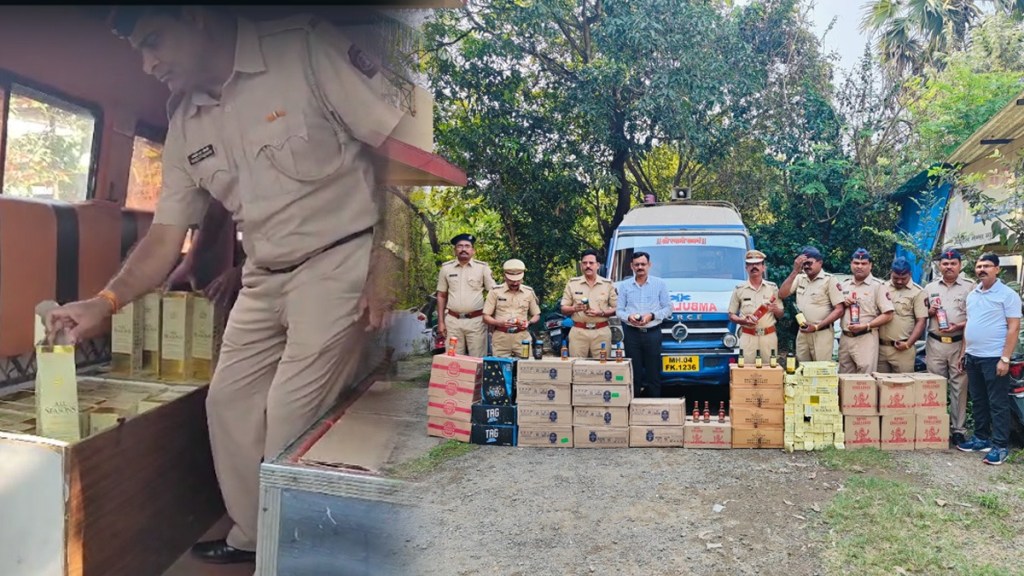 palghar excise department, seized, liquor, smuggling in ambulance