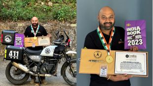 journey of three and a half Shaktipeeths in 34 hours by bike rider in Thane