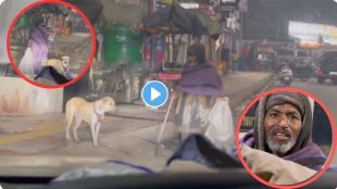 loyal dog and homeless man trending video