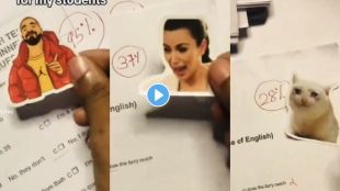 stickers pasted by the teacher on the answer sheet
