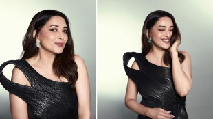 Madhuri Dixit Black Designer Gown
