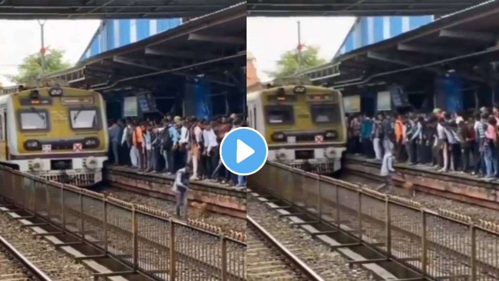 Man rescues dog stuck on railway tracks Video Viral On Social Media